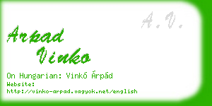 arpad vinko business card